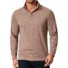 COOFANDY Men’s Quarter Zip Shirts Workout Fleece Lined Lightweight Long Sleeve Pullover Sweatshirts(Light Brown)