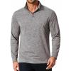COOFANDY Men’s Quarter Zip Shirts Workout Fleece Lined Lightweight Long Sleeve Pullover Sweatshirts(Light Grey)
