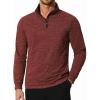 COOFANDY Men’s Quarter Zip Shirts Workout Fleece Lined Lightweight Long Sleeve Pullover Sweatshirts(Wine Red)