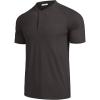COOFANDY Men’s Quick Dry Golf Polo Shirts Short Sleeve Henley Shirt Active Athletic Collarless Sports T Shirts(Dark Grey)