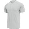 COOFANDY Men’s Quick Dry Golf Polo Shirts Short Sleeve Henley Shirt Active Athletic Collarless Sports T Shirts(Light Grey)