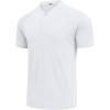 COOFANDY Men’s Quick Dry Golf Polo Shirts Short Sleeve Henley Shirt Active Athletic Collarless Sports T Shirts(White1)