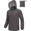COOFANDY Men’s Rain Jacket Waterproof Packable Raincoat Lightweight Rain Shell Hood Travel Golf Hiking Cycling Zip Pockets(Dark Grey)