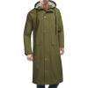 COOFANDY Men’s Rain Jacket with Hood Waterproof Lightweight Active Long Raincoat(Army Green)