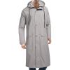 COOFANDY Men’s Rain Jacket with Hood Waterproof Lightweight Active Long Raincoat(Grey)