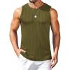 COOFANDY Mens Ribbed Knit Tank Tops Casual Sleeveless Muscle Shirts Basic Undershirts Tank(Army Green)