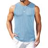 COOFANDY Mens Ribbed Knit Tank Tops Casual Sleeveless Muscle Shirts Basic Undershirts Tank(Light Blue)