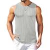 COOFANDY Mens Ribbed Knit Tank Tops Casual Sleeveless Muscle Shirts Basic Undershirts Tank(Light Grey)