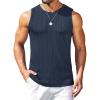 COOFANDY Mens Ribbed Knit Tank Tops Casual Sleeveless Muscle Shirts Basic Undershirts Tank(Navy Blue)