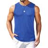 COOFANDY Mens Ribbed Knit Tank Tops Casual Sleeveless Muscle Shirts Basic Undershirts Tank(Royal Blue)