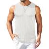 COOFANDY Mens Ribbed Knit Tank Tops Casual Sleeveless Muscle Shirts Basic Undershirts Tank(White)