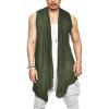 COOFANDY Men’s Ruffle Shawl Collar Cardigan Sleeveless Open Front Sleeveless Kimono Vest(Army Green)