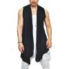 COOFANDY Men’s Ruffle Shawl Collar Cardigan Sleeveless Open Front Sleeveless Kimono Vest(Black)