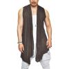COOFANDY Men’s Ruffle Shawl Collar Cardigan Sleeveless Open Front Sleeveless Kimono Vest(Coffee)