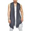 COOFANDY Men’s Ruffle Shawl Collar Cardigan Sleeveless Open Front Sleeveless Kimono Vest(Dark Gray)