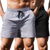 COOFANDY Men’s Running Athletic Shorts 5 Inch 2 Pack Gym Workout Shorts Fitted Exercise Hiking Shorts with Zipper Pocket(01-black/Grey)
