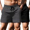 COOFANDY Men’s Running Athletic Shorts 5 Inch 2 Pack Gym Workout Shorts Fitted Exercise Hiking Shorts with Zipper Pocket(Black/Dark Grey)