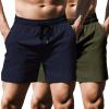 COOFANDY Men’s Running Athletic Shorts 5 Inch 2 Pack Gym Workout Shorts Fitted Exercise Hiking Shorts with Zipper Pocket(Navy Blue /Army Green)
