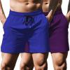 COOFANDY Men’s Running Athletic Shorts 5 Inch 2 Pack Gym Workout Shorts Fitted Exercise Hiking Shorts with Zipper Pocket(Royal Blue/Deep Purple)