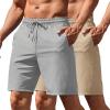 COOFANDY Men’s Running Athletic Shorts 9″ Gym Workout Lightweight Elastic Waist Sports Shorts(Khaki/Light Grey)