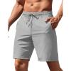 COOFANDY Men’s Running Athletic Shorts 9″ Gym Workout Lightweight Elastic Waist Sports Shorts(Light Grey)
