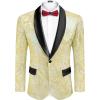 COOFANDY Men’s Sequin Blazer Sparkly Glitter Jacket Shiny Floral Suit Jacket Stylish Party Wedding Banquet Prom Tuxedo(Champagne)