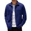 COOFANDY Mens Shacket Long Sleeve Shirt Jacket with Pockets Lightweight Quilted Overshirt(Navy Blue)
