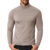 COOFANDY Men’s Slim Fit Mock Turtleneck T Shirt Casual Basic Knitted Long Sleeve Pullover Sweater(Khaki)