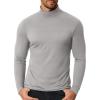 COOFANDY Men’s Slim Fit Mock Turtleneck T Shirt Casual Basic Knitted Long Sleeve Pullover Sweater(Light Gray)