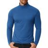 COOFANDY Men’s Slim Fit Mock Turtleneck T Shirt Casual Basic Knitted Long Sleeve Pullover Sweater(Navy)