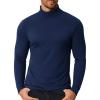 COOFANDY Men’s Slim Fit Mock Turtleneck T Shirt Casual Basic Knitted Long Sleeve Pullover Sweater(Navy Blue)