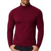 COOFANDY Men’s Slim Fit Mock Turtleneck T Shirt Casual Basic Knitted Long Sleeve Pullover Sweater(Wine Red)