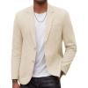 COOFANDY Men’s Smart Wash Blazer Regular Fit Cotton Sport Coat Casual Suit Jacket(Beige)
