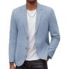 COOFANDY Men’s Smart Wash Blazer Regular Fit Cotton Sport Coat Casual Suit Jacket(Blue)