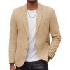 COOFANDY Men’s Smart Wash Blazer Regular Fit Cotton Sport Coat Casual Suit Jacket(Khaki)