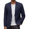 COOFANDY Men’s Smart Wash Blazer Regular Fit Cotton Sport Coat Casual Suit Jacket(Navy Blue)