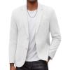 COOFANDY Men’s Smart Wash Blazer Regular Fit Cotton Sport Coat Casual Suit Jacket(White)