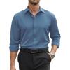 COOFANDY Mens Stretch Dress Shirts Long Sleeve Button Down Shirt Regular Fit Formal Business Shirts(Steel Blue)