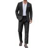 COOFANDY Mens Suit 2 Piece Suit Classic Fit Two Button Blazer Jacket Pants Set Business Wedding Party Suits for Men(Black)