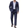 COOFANDY Mens Suit 2 Piece Suit Classic Fit Two Button Blazer Jacket Pants Set Business Wedding Party Suits for Men(Dark Blue)