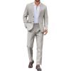 COOFANDY Mens Suit 2 Piece Suit Classic Fit Two Button Blazer Jacket Pants Set Business Wedding Party Suits for Men(Light Gray)
