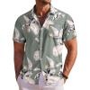 COOFANDY Men’s Summer Beach Vacation Shirt Casual Button Down Short Sleeve Shirt Hawaiian Tropical Resort Wear(Sage Green – Leaf)