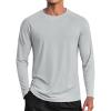 COOFANDY Men’s Sun Protection Shirts Long Sleeve Rash Guard Swim T-Shirts Lightweight Quick Dry Fishing Shirts(1-light Grey)