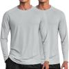 COOFANDY Men’s Sun Protection Shirts Long Sleeve Rash Guard Swim T-Shirts Lightweight Quick Dry Fishing Shirts(2 Pack-light Grey)