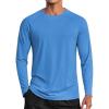 COOFANDY Men’s Sun Protection Shirts Long Sleeve Rash Guard Swim T-Shirts Lightweight Quick Dry Fishing Shirts(Blue)