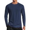 COOFANDY Men’s Sun Protection Shirts Long Sleeve Rash Guard Swim T-Shirts Lightweight Quick Dry Fishing Shirts(Navy Blue)