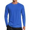COOFANDY Men’s Sun Protection Shirts Long Sleeve Rash Guard Swim T-Shirts Lightweight Quick Dry Fishing Shirts(Royal Blue)