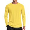 COOFANDY Men’s Sun Protection Shirts Long Sleeve Rash Guard Swim T-Shirts Lightweight Quick Dry Fishing Shirts(Yellow)