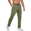 COOFANDY Men’s Sweatpants Open Bottom Lightweight Athletic Running Joggers Gym Workout Pants with Zipper Pockets(Army Green)