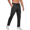 COOFANDY Men’s Sweatpants Open Bottom Lightweight Athletic Running Joggers Gym Workout Pants with Zipper Pockets(Black)